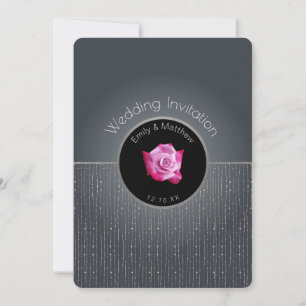 Convite Para Casamento De Cinzas Glam Rosa Rosa Ro