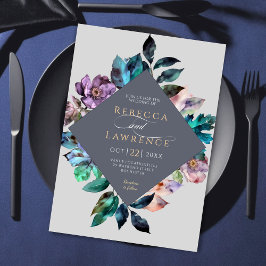 Convite para casamento de cinzas na moda florais