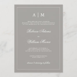 Convite para Casamento de Cinzas Profundas na moda