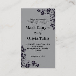 Convite para casamento de cinzas / simples e român