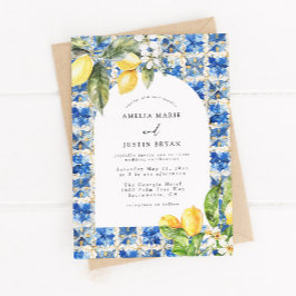 Convite para Casamento de Citros de Limão Mediterr