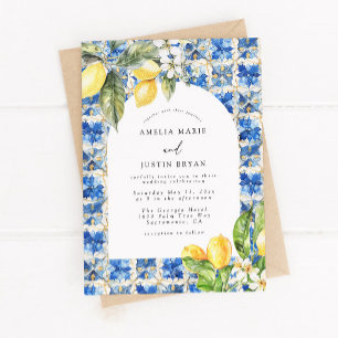Convite para Casamento de Citros de Limão Mediterr