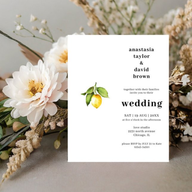 Convite para Casamento de Citrus Lemon (Criador carregado)