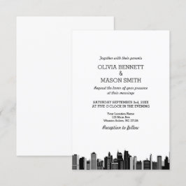 Convite para Casamento de Cityscape em Linha do No
