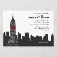 Convite para Casamento de Cityscape em Linha do No