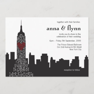 Convite para Casamento de Cityscape em Linha do No
