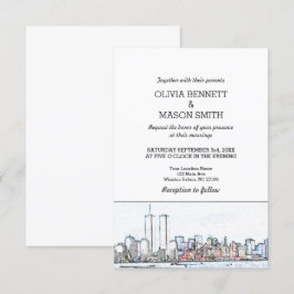 Convite para Casamento de Cityscape em Linha do No