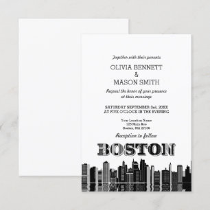 Convite para Casamento de Cityscape em Skyline Mãe