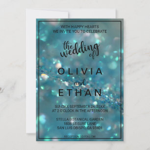 Convite para Casamento de Clássica Azul Elegante