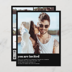 Convite para Casamento de Código QR de Foto Modern