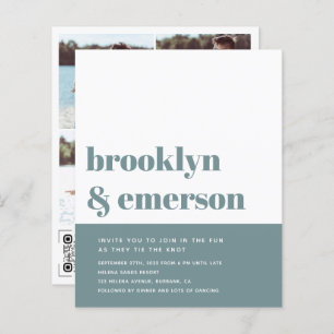 Convite para Casamento de Código QR de Foto Modern