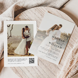 Convite para Casamento de Código QR de Foto Rustic