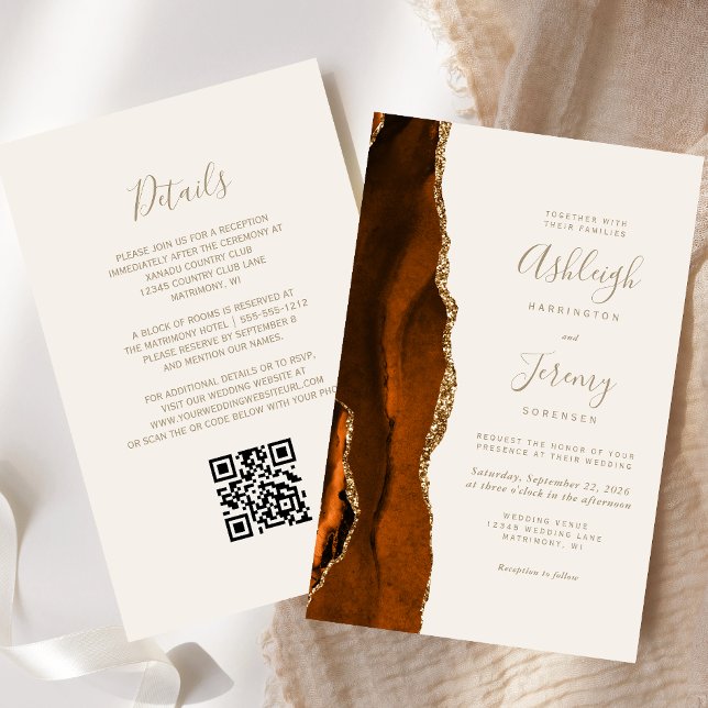 Convite para Casamento de Código QR de Fúria Doura (Criador carregado)