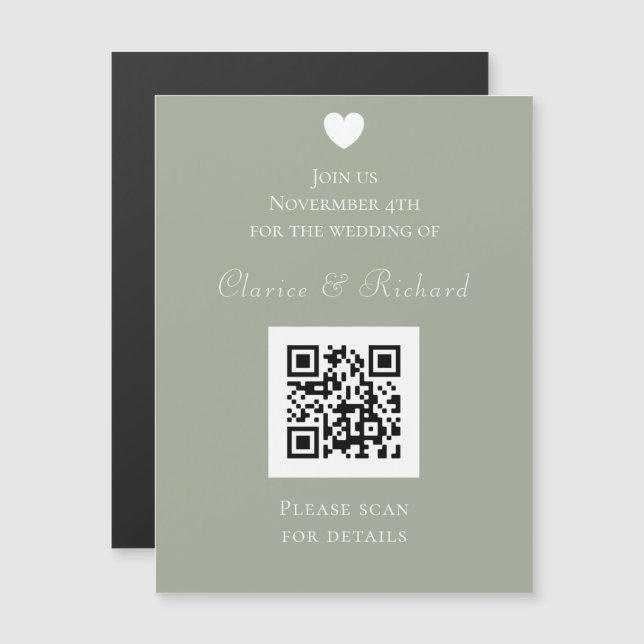 Convite para Casamento de Código QR de Todos Moder (Frente/Verso)