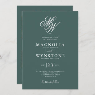 Convite para Casamento de Código QR do Monograma E