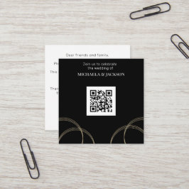 Convite para Casamento de Código QR Dourado Preto