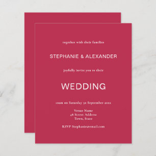 Convite para Casamento de Código QR Magenta Simple