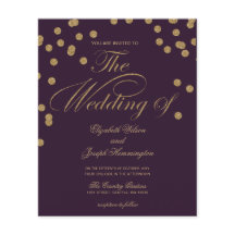 Convite para Casamento de Confetti com Glitter Rox