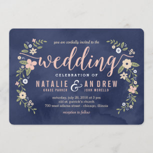 Convite para Casamento de Cor Editável por Beleza