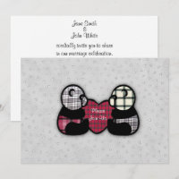 Convite para Casamento de Coração Panda