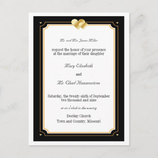 Convite para Casamento de Corações Duplos