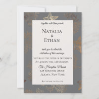 Convite para Casamento de Coral de Peixe-Marinho G