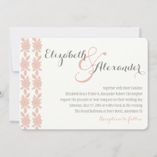 Convite para Casamento de Coral Simplesmente Elega