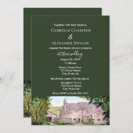 Convite para Casamento de Cores Aquáticas Stone Br