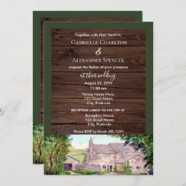 Convite para Casamento de Cores Aquáticas Stone Br