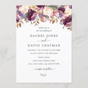 Convite Para Casamento De Cores De Água De Flor S