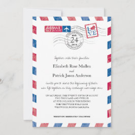 Convite para casamento de correio aéreo