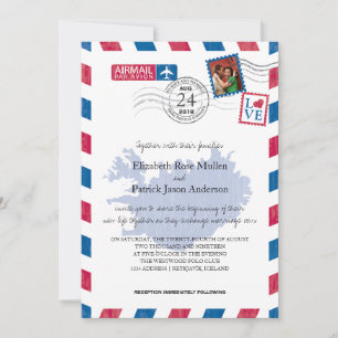 Convite para Casamento de Correio Aéreo da Islân