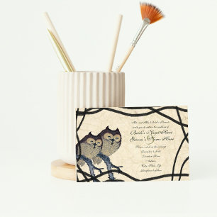 Convite Para Casamento De Coruja Japonesa Vintage