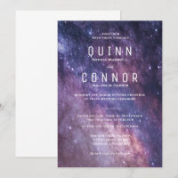 Convite para Casamento de Cosmos no Espaço Nebula