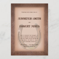 Convite para Casamento de Couro Marrom Lucky Horsf