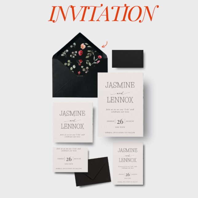 Convite para Casamento de Creme de Beige Moderno (Criador carregado)