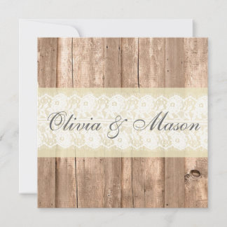 Convite para Casamento de Creme Rústico Chique