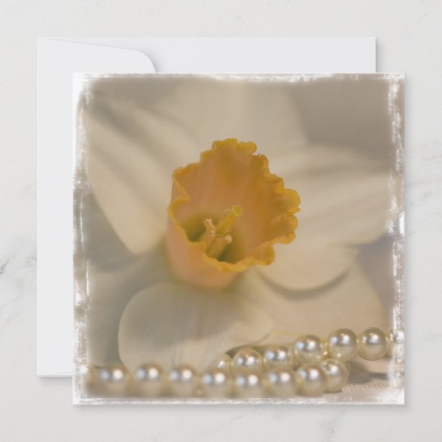 Convite para Casamento de Daffodil e Pearls (Frente)
