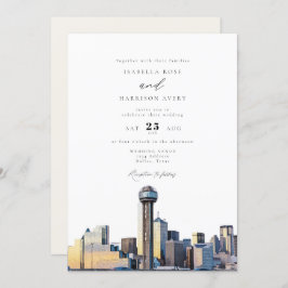 Convite para Casamento de Dallas Texas Skyline