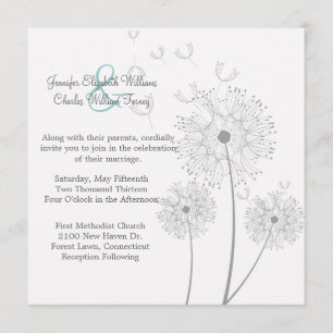Convite para Casamento de Dandelion de Cinzas e Br