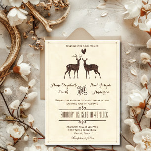 Convite para casamento de Deers da Watercolor