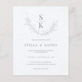 Convite para Casamento de Desenho de Folhagem Mode