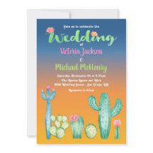 Convite para Casamento de Deserto Sunset Cactus