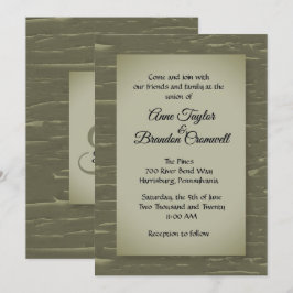 Convite para Casamento de Design Latido Verde Camo