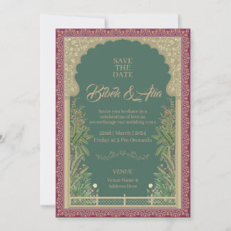 Convite para casamento de Design Mughal