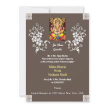 Convite para Casamento de Designer Indiano Ganesha