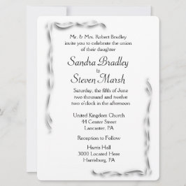 Convite para Casamento de Destaque Branco