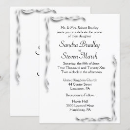 Convite para Casamento de Destaque Branco