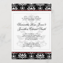 Convite para Casamento de Destaque Vermelho para D