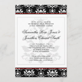 Convite para Casamento de Destaque Vermelho para D